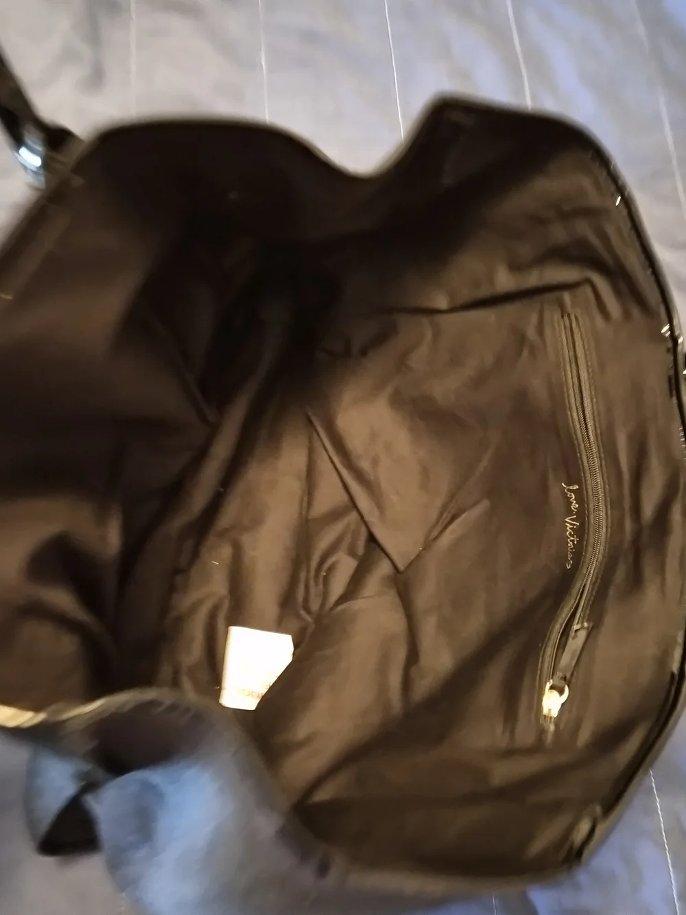 Victoria's Secret Black Canvas Tote Bag